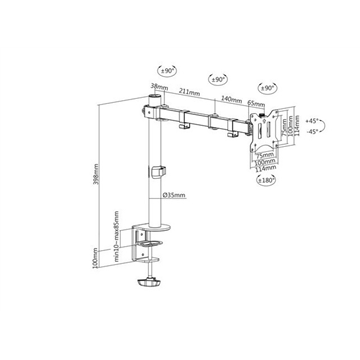 Digitus Universal Single Monitor  Clamp mount